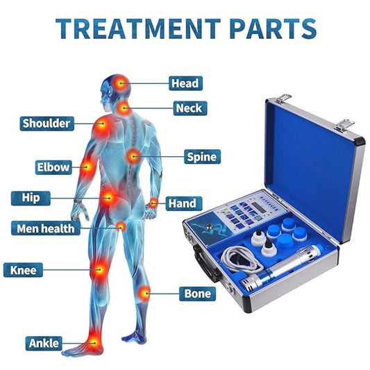 Shockwave Whole_Body Therapy Machine Massager, 7 Transmitters Effective Physical Shock Wave Anti-Cellulite with Box, Multicolour
