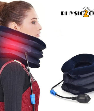 PhysioZool Cervical Neck Traction Device, Neck Stretcher, Neck Traction Device for Neck Pain Relief, Cervical Neck Traction Device, Inflatable Neck Brace & Neck Decompression (Blue) Seller Assistant:  Fetching data...