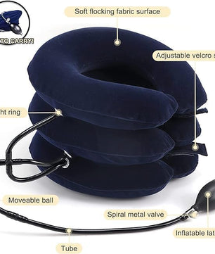 PhysioZool Cervical Neck Traction Device, Neck Stretcher, Neck Traction Device for Neck Pain Relief, Cervical Neck Traction Device, Inflatable Neck Brace & Neck Decompression (Blue) Seller Assistant:  Fetching data...