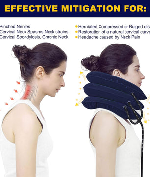 PhysioZool Cervical Neck Traction Device, Neck Stretcher, Neck Traction Device for Neck Pain Relief, Cervical Neck Traction Device, Inflatable Neck Brace & Neck Decompression (Blue) Seller Assistant:  Fetching data...