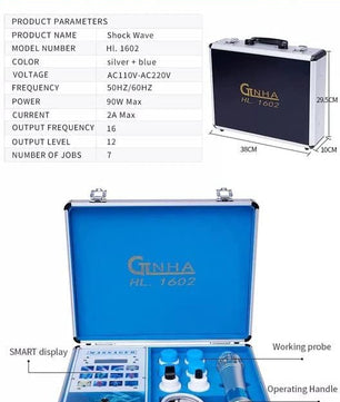Shockwave Whole_Body Therapy Machine Massager, 7 Transmitters Effective Physical Shock Wave Anti-Cellulite with Box, Multicolour