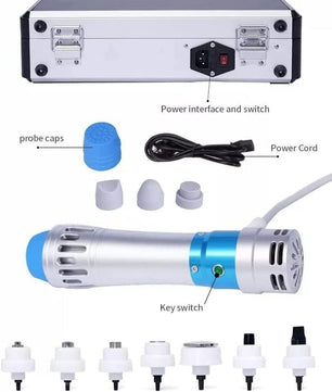 Shockwave Whole_Body Therapy Machine Massager, 7 Transmitters Effective Physical Shock Wave Anti-Cellulite with Box, Multicolour