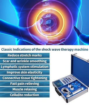 Shockwave Whole_Body Therapy Machine Massager, 7 Transmitters Effective Physical Shock Wave Anti-Cellulite with Box, Multicolour