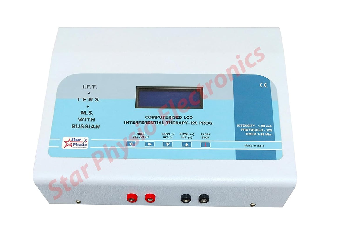 3 in 1 IFT+TENS+MS Combination with 125 Program IFT-70, TENS-30, MS-25 Program with 1 Year Warranty Electrotherapy Device
