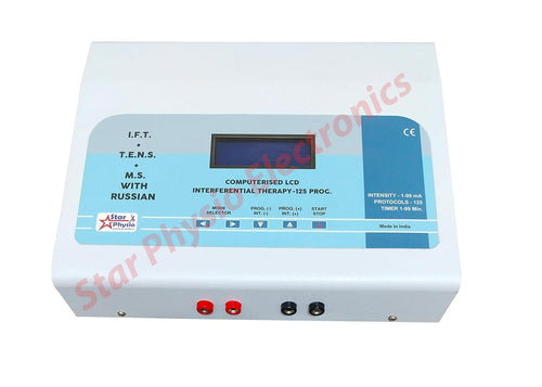 3 in 1 IFT+TENS+MS Combination with 125 Program IFT-70, TENS-30, MS-25 Program with 1 Year Warranty Electrotherapy Device