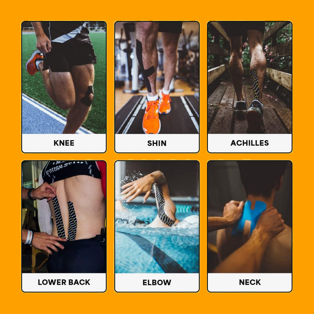 PhysioZool Kinesiology Tape, 5cmx5m Breathable and Waterproof Latex Free Physio Tape Sports Tape for Muscles & Joints, Pain Relief and Injury Recovery