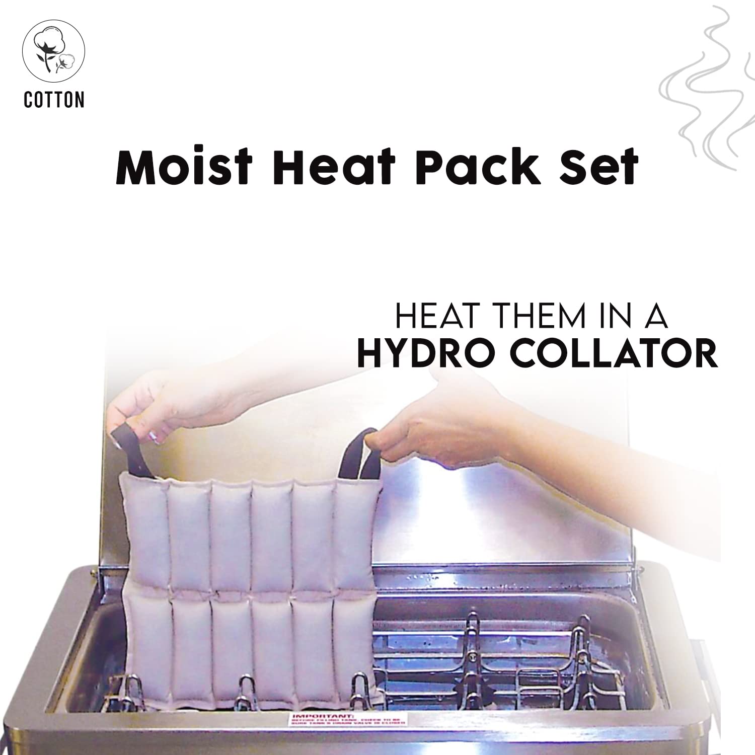 PhysioZool Professional Moist Heat Pack Set | Clinical Hydrocollator Steam Pad for Deep Tissue Pain Relief | Heavy Duty Reusable Hot Pack for Back, Neck, Shoulder, Knee & Muscle Therapy