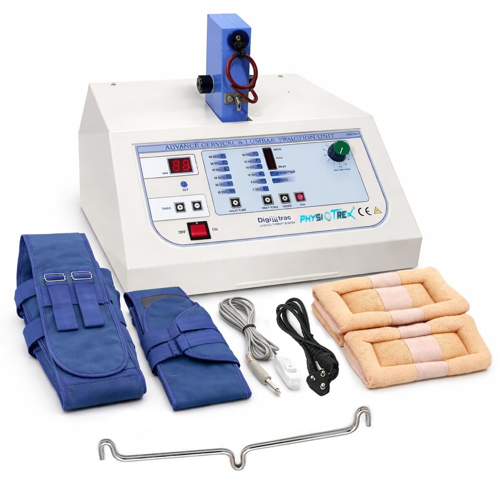 PHYSIOTREX® Digital Traction Unit for Cervical & Lumbar Therapy – Advanced Solid-State Traction Machine | Adjustable Hold & Rest Times | Static & Intermittent Modes | Traction Force Up to 45kg | Built-In Patient Safety Features