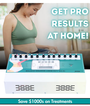 Physiogears 12 Channel Slimmer Machine for 24 Pads Weight Loss Fat Removal Body Slimming Massager with One Year Warranty (Electrode Pad), Off White