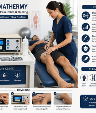 Longwave Diathermy Medical System, Professional Physiotherapy Equipment, LCD Display, Manual Mode