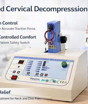 PHYSIOTREX® Digital Traction Unit for Cervical & Lumbar Therapy – Advanced Solid-State Traction Machine | Adjustable Hold & Rest Times | Static & Intermittent Modes | Traction Force Up to 45kg | Built-In Patient Safety Features