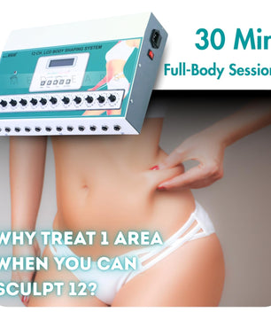 Physiogears 12 Channel Slimmer Machine for 24 Pads Weight Loss Fat Removal Body Slimming Massager with One Year Warranty (Electrode Pad), Off White