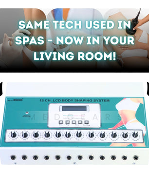 Physiogears 12 Channel Slimmer Machine for 24 Pads Weight Loss Fat Removal Body Slimming Massager with One Year Warranty (Electrode Pad), Off White