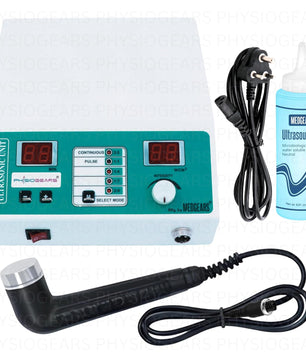 Physiogears Digital Unit Ultrasound Whole_Body Physiotherapy Machine For Pain Relief, Corded Electric Body Massager, Simple White