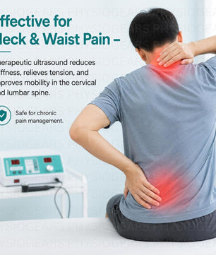Physiogears Digital Unit Ultrasound Whole_Body Physiotherapy Machine For Pain Relief, Corded Electric Body Massager, Simple White