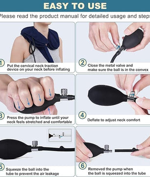 PhysioZool Cervical Neck Traction Device, Neck Stretcher, Neck Traction Device for Neck Pain Relief, Cervical Neck Traction Device, Inflatable Neck Brace & Neck Decompression (Blue) Seller Assistant:  Fetching data...