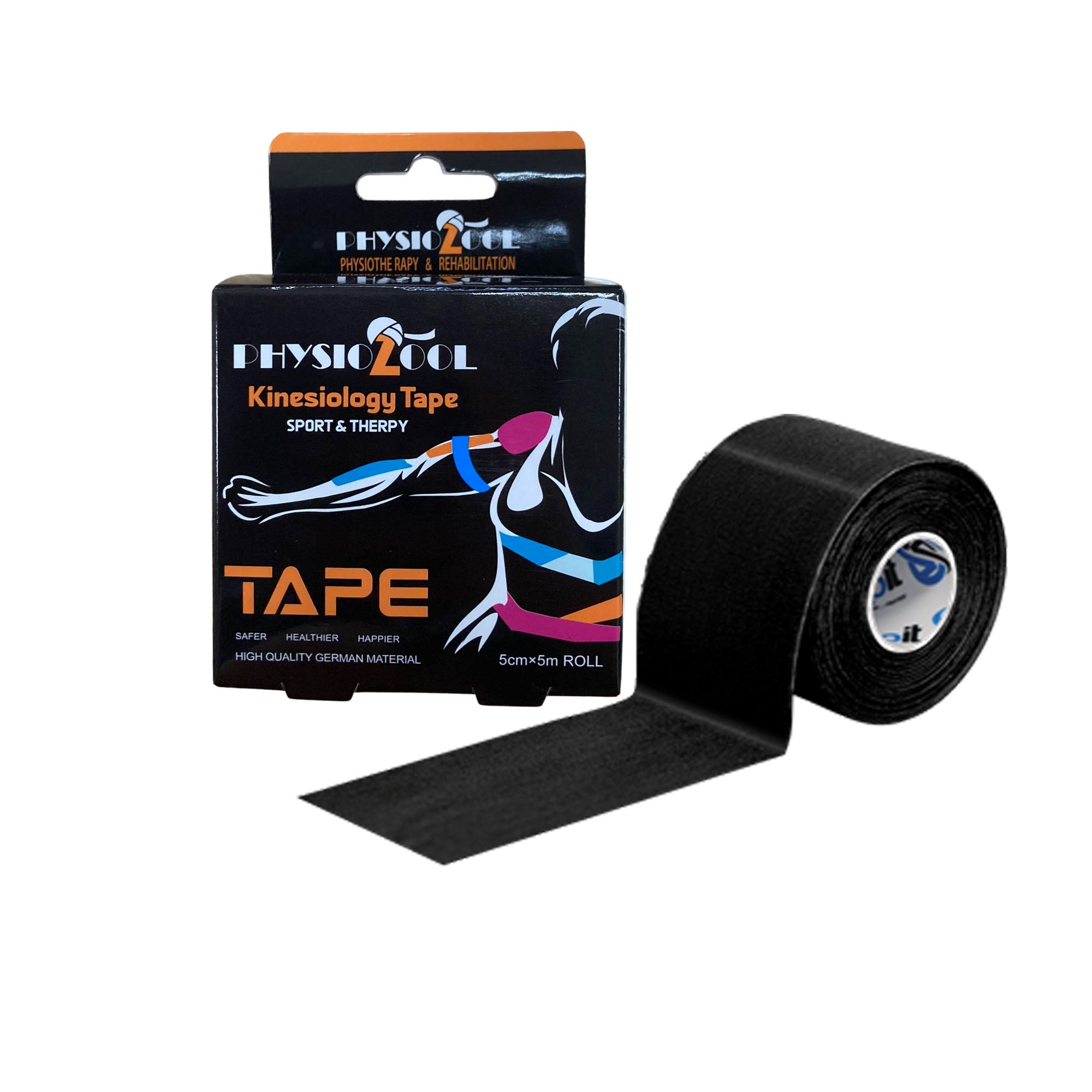 PhysioZool Kinesiology Tape, 5cmx5m Breathable and Waterproof Latex Free Physio Tape Sports Tape for Muscles & Joints, Pain Relief and Injury Recovery