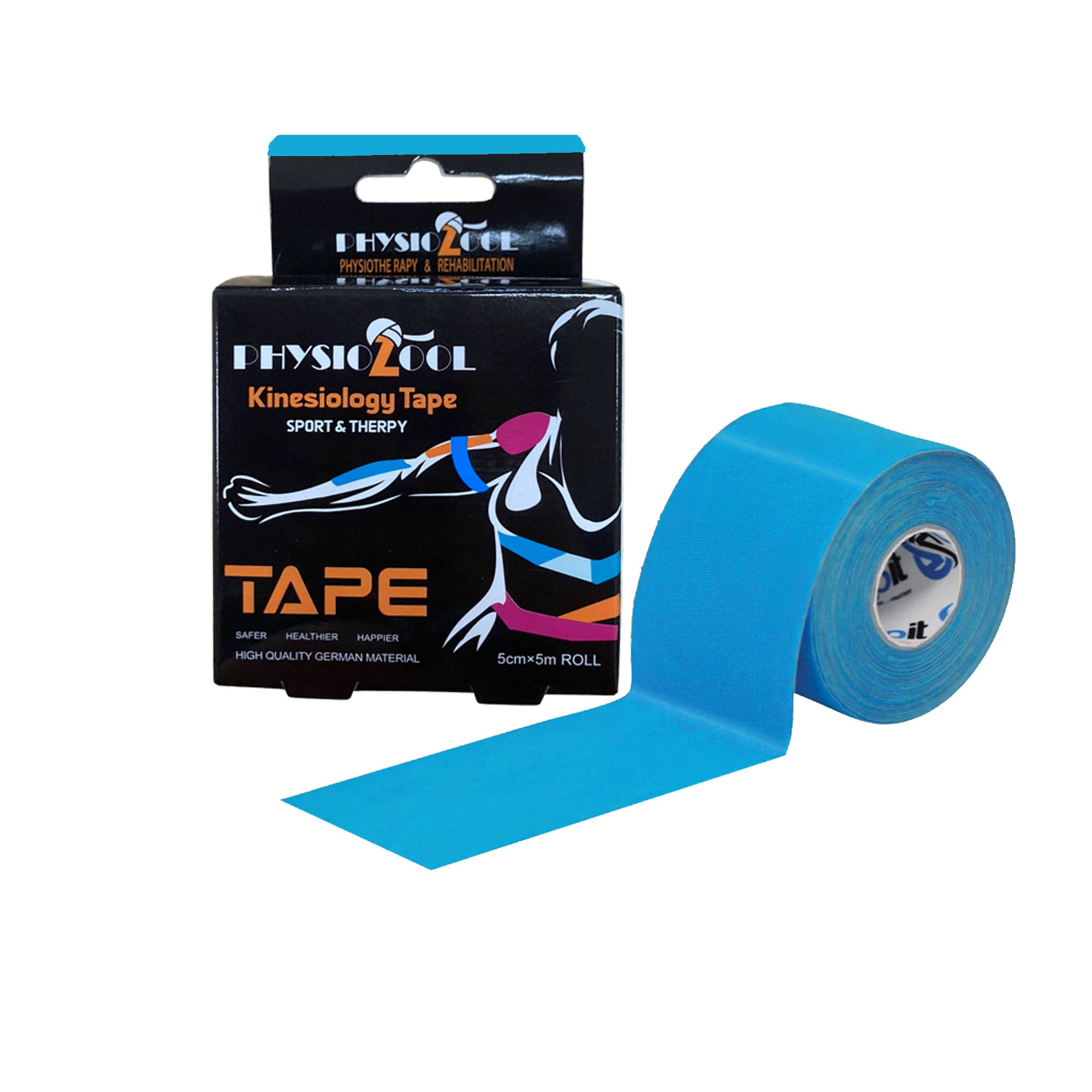 PhysioZool Kinesiology Tape, 5cmx5m Breathable and Waterproof Latex Free Physio Tape Sports Tape for Muscles & Joints, Pain Relief and Injury Recovery