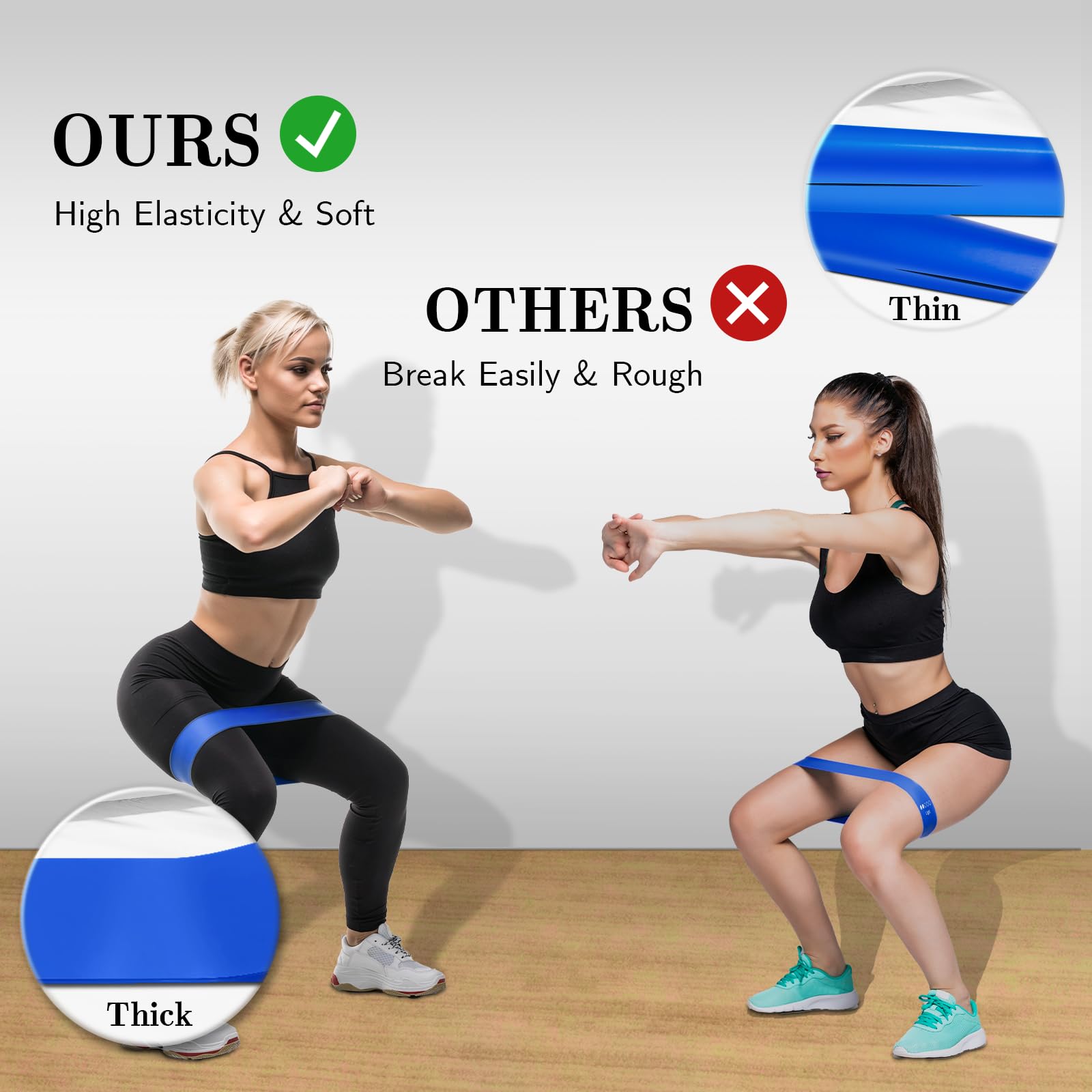 Resistance Bands for Working Out, Exercise Bands Resistance Bands Set with 5 Resistance Levels, Multi-Colored Workout Bands for Indoor and Outdoor Fitness, Leg Strength Training, Rehab, Yoga