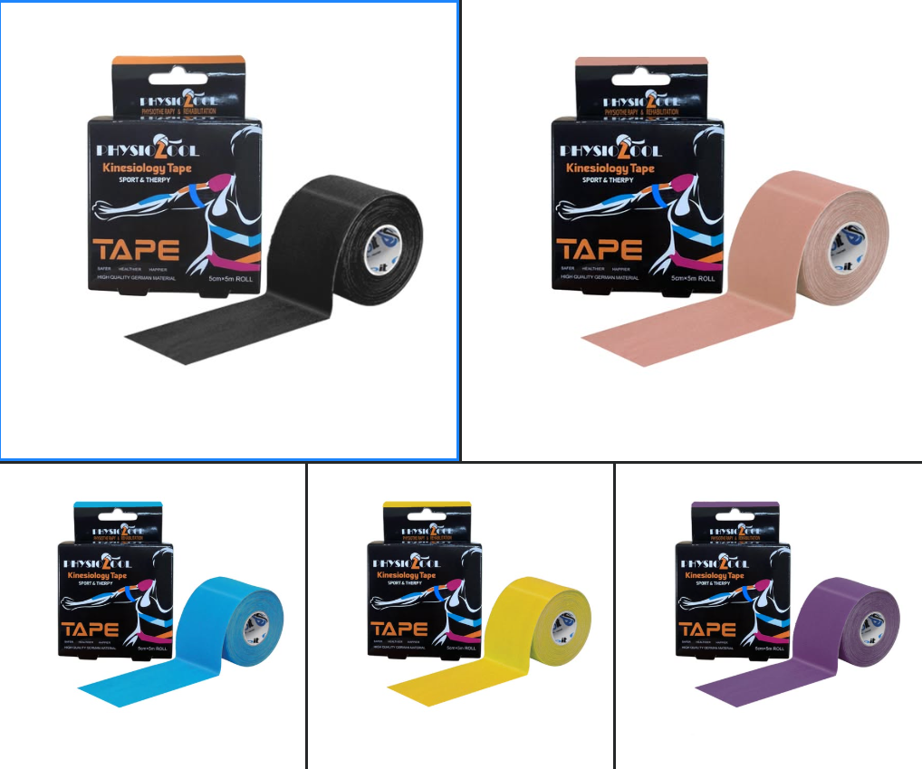 PhysioZool Kinesiology Tape, 5cmx5m Breathable and Waterproof Latex Free Physio Tape Sports Tape for Muscles & Joints, Pain Relief and Injury Recovery