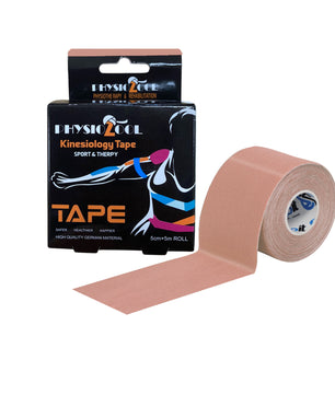 PhysioZool Kinesiology Tape, 5cmx5m Breathable and Waterproof Latex Free Physio Tape Sports Tape for Muscles & Joints, Pain Relief and Injury Recovery