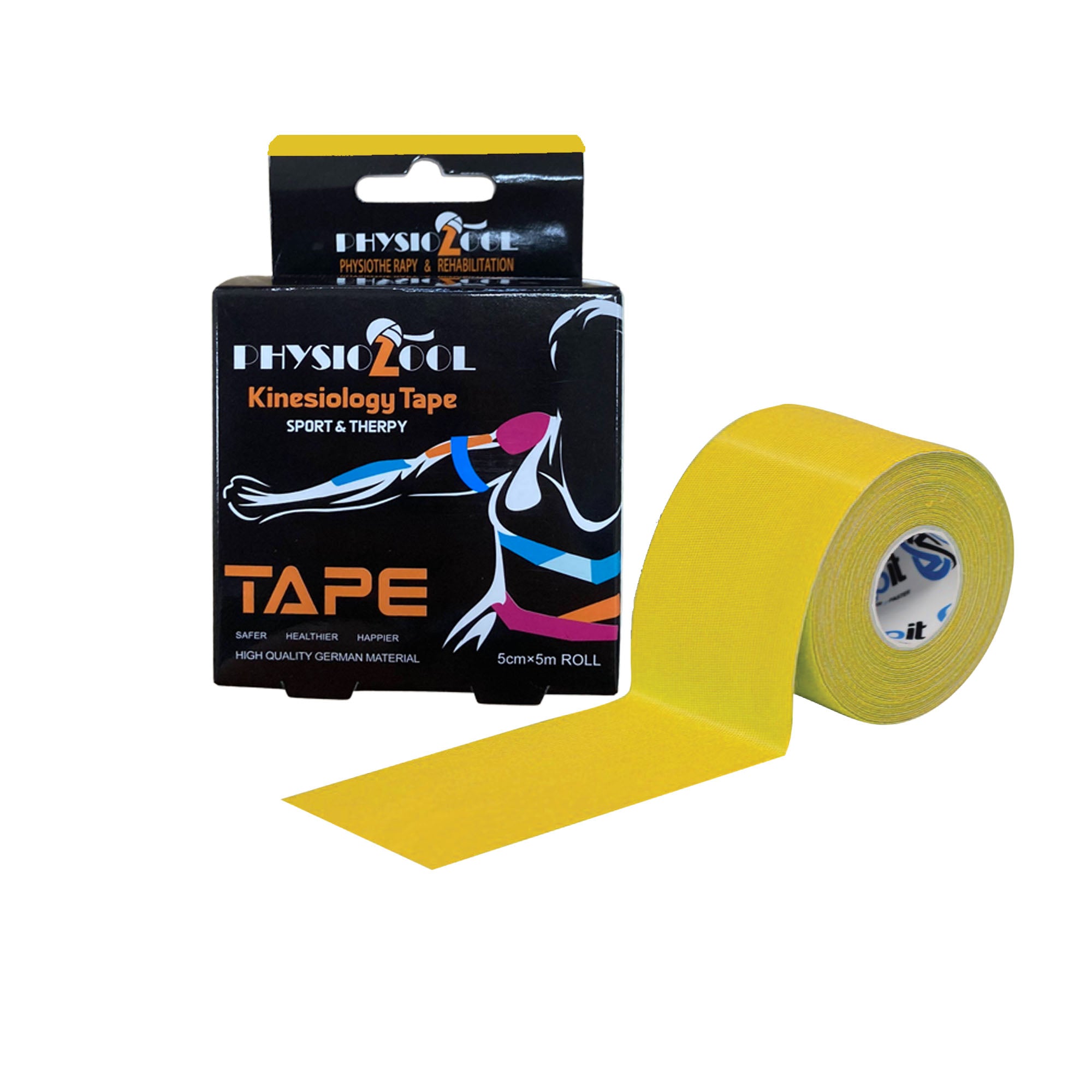 PhysioZool Kinesiology Tape, 5cmx5m Breathable and Waterproof Latex Free Physio Tape Sports Tape for Muscles & Joints, Pain Relief and Injury Recovery